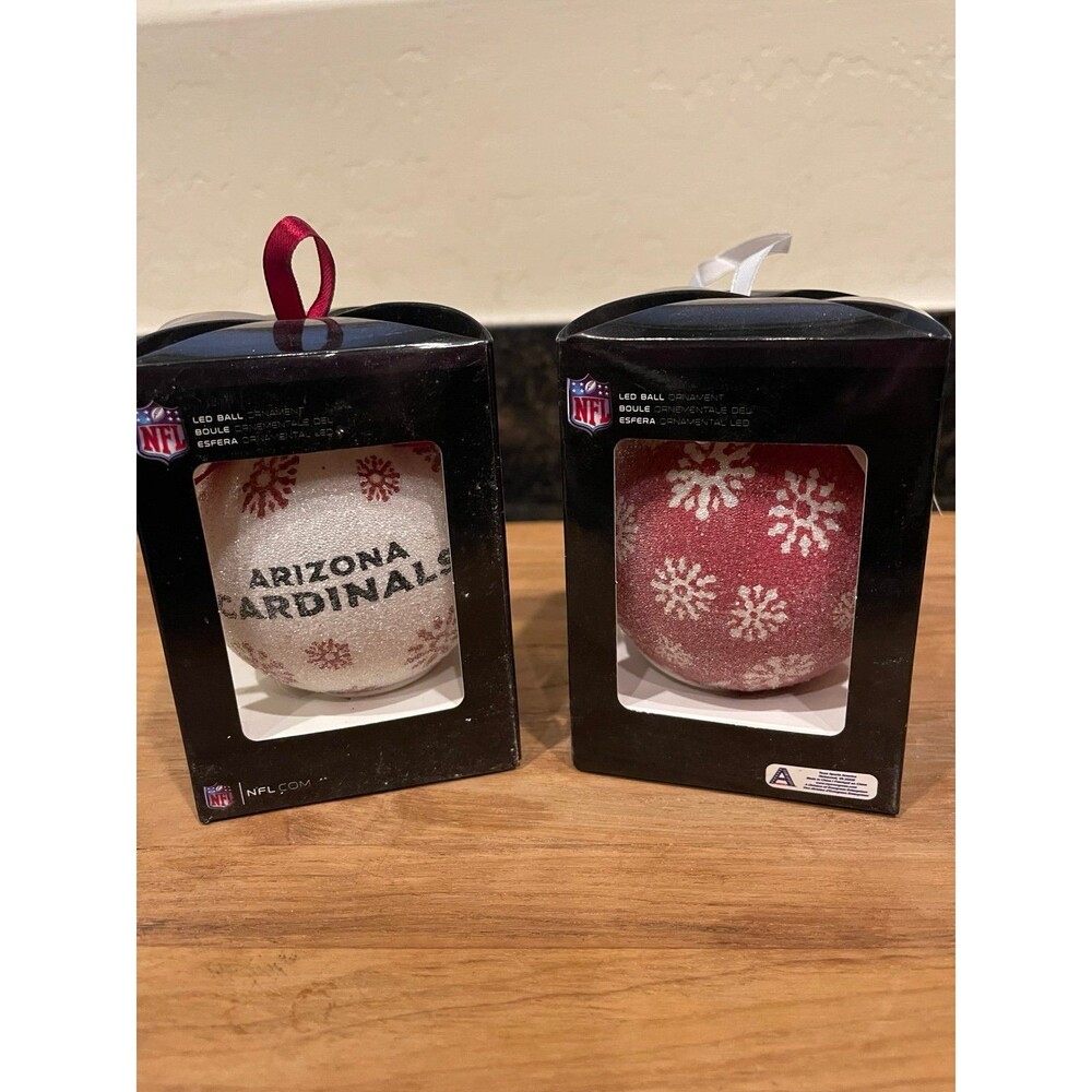 SET OF ARIZONA CARDINALS 3" ORNAMENTs